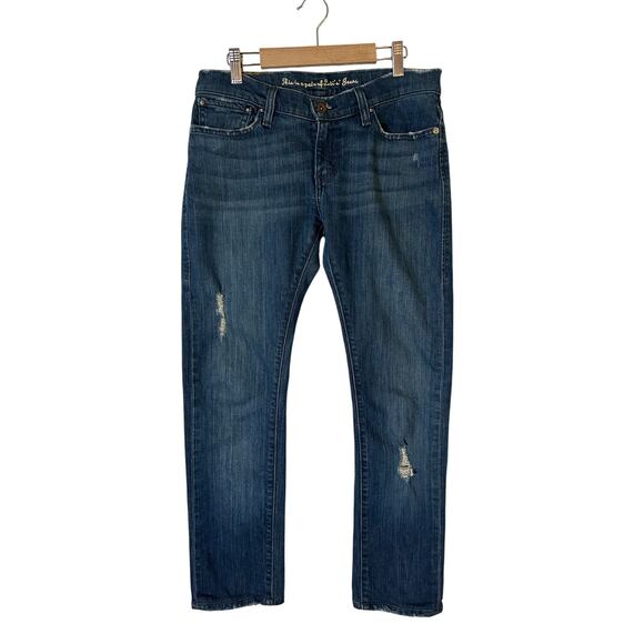 Levi's Women's Tilted Straight 523 Distressed Dark Wash Denim Jeans 4 27 - Picture 1 of 11